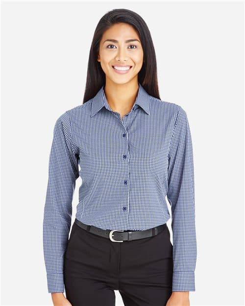 Women's CrownLux Performance® Tonal Mini Check Woven Dress Shirt